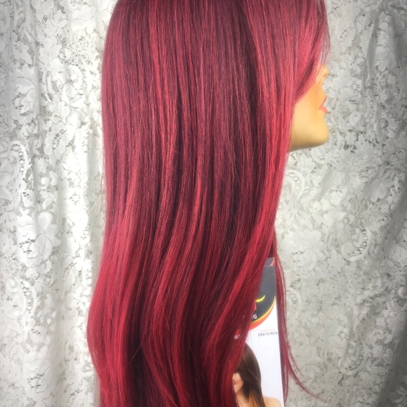 22 Inch Wine Colored Synthetic Blend